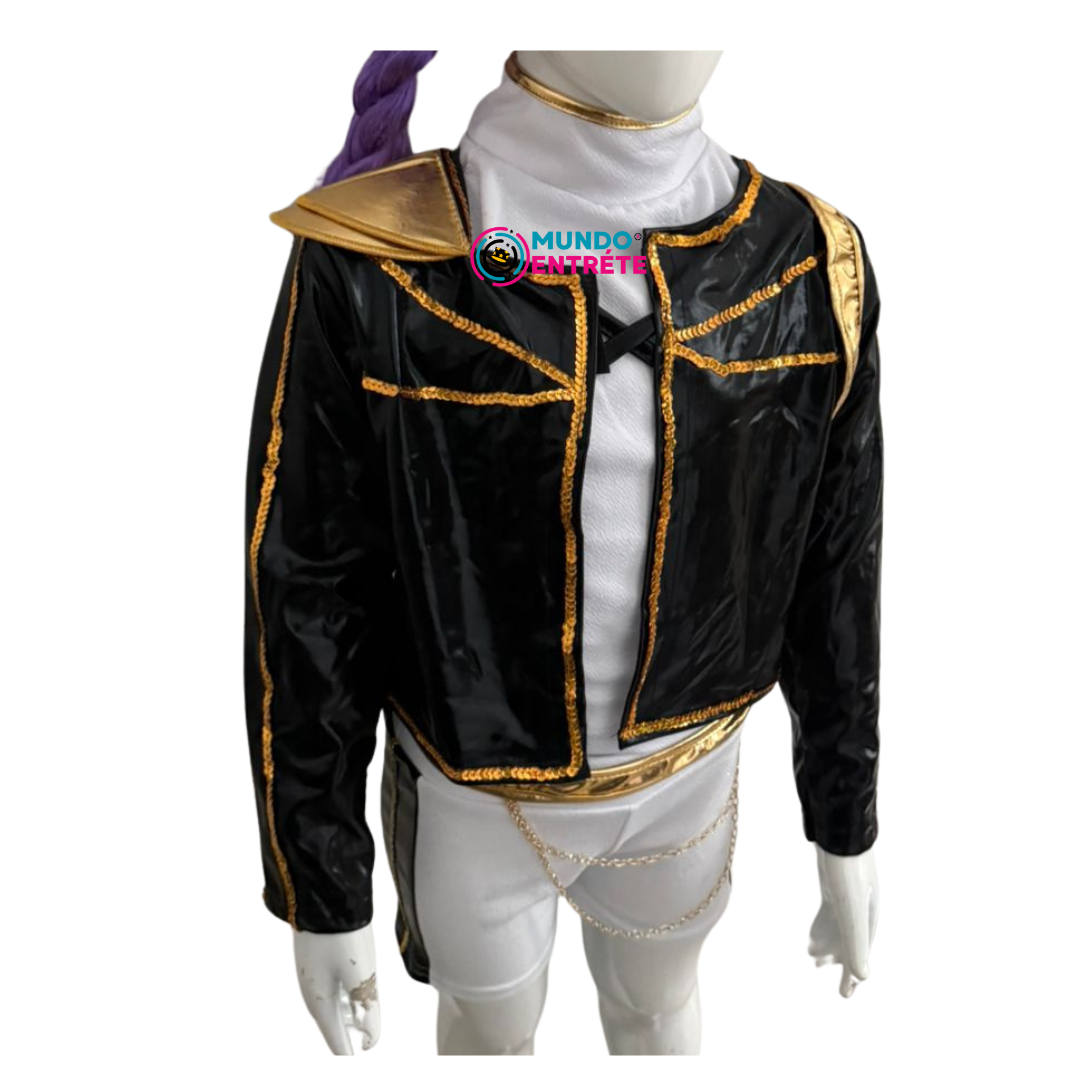 Guerrera K-Pop Rumi Golden + Peluca