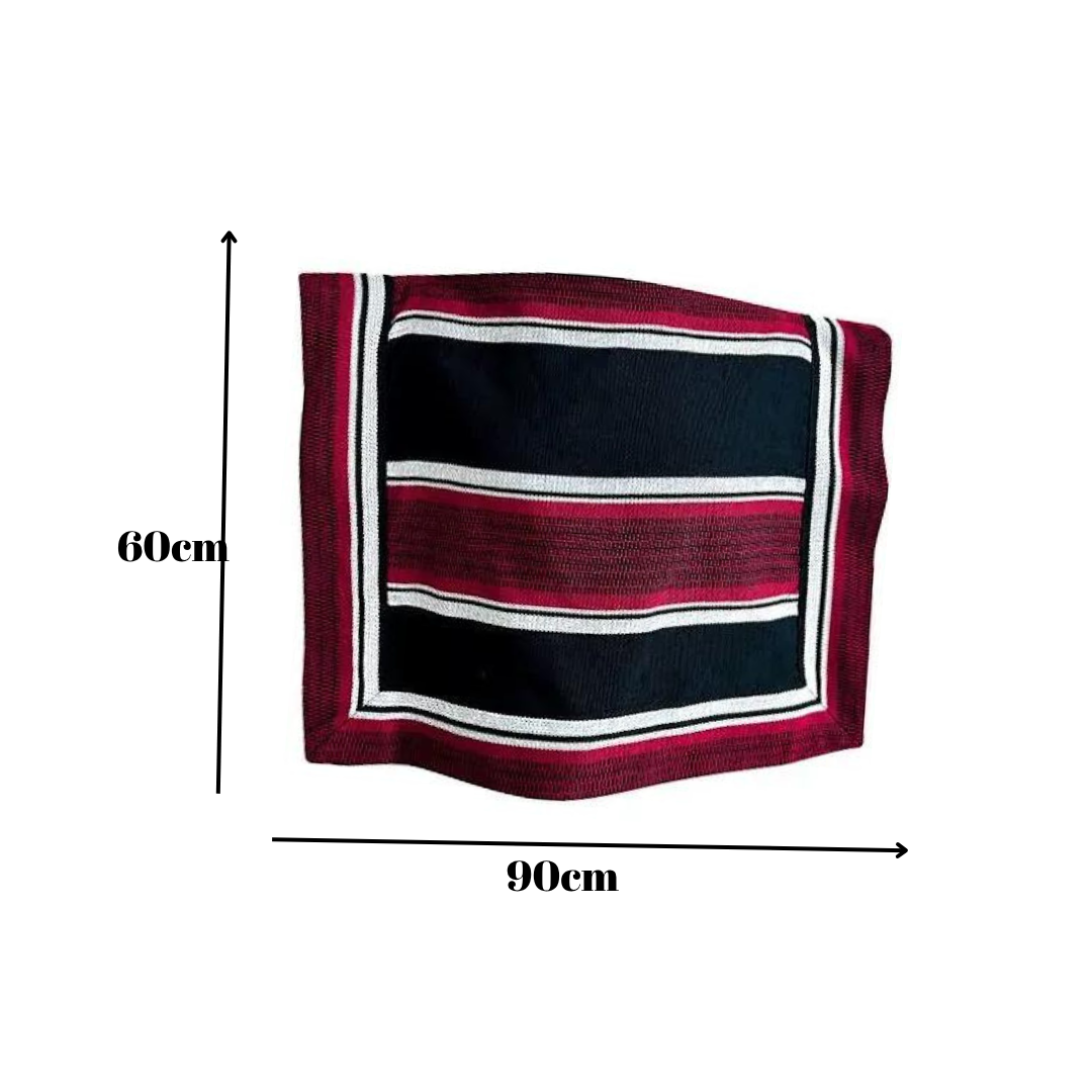 Manta Poncho  Huaso Juvenil - Adulto + Sombrero Rojo Rayas 90x60