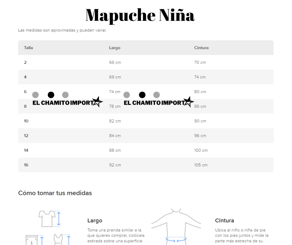 Traje Típico Mapuche Niña