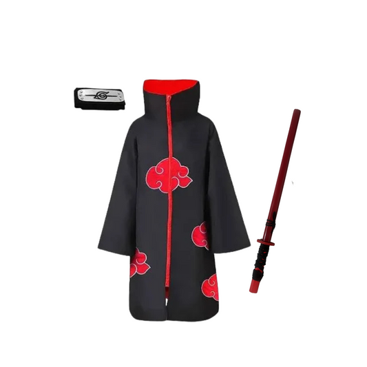 Capa Akatsuki Naruto + Bandana + Espada