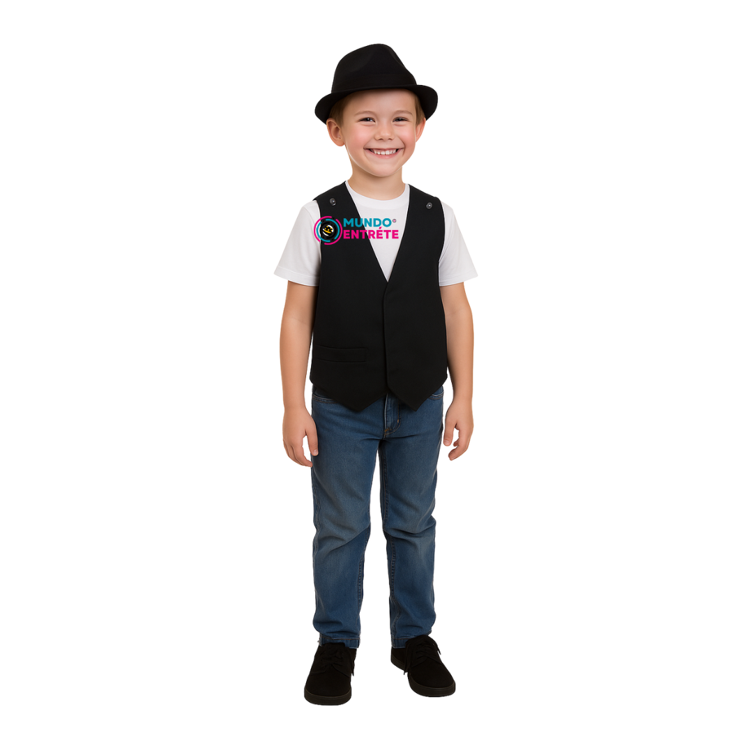 Nortino Vestimenta Para Niño Chaleco + Sombrero