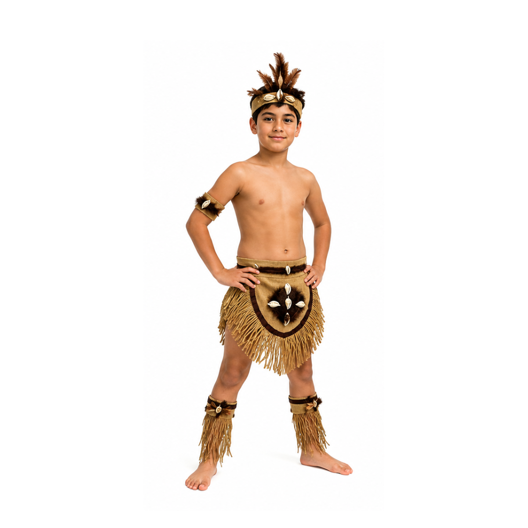 Traje Pascuense Niño Café Fiestas Patrias Chile