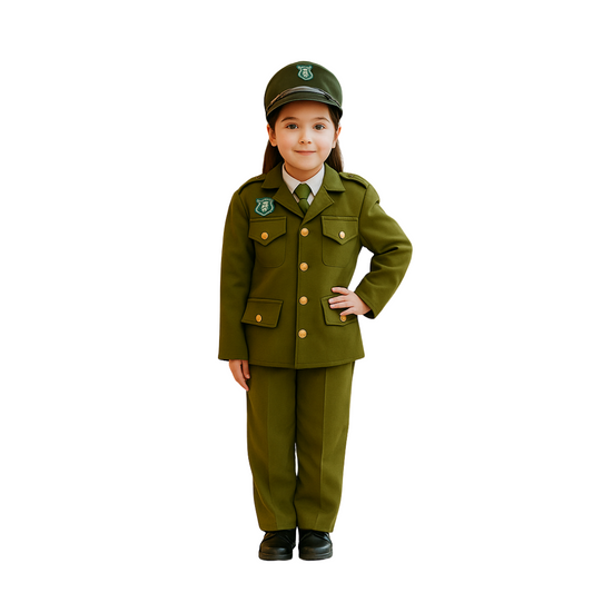 Traje Carabinero Unisex para Niña