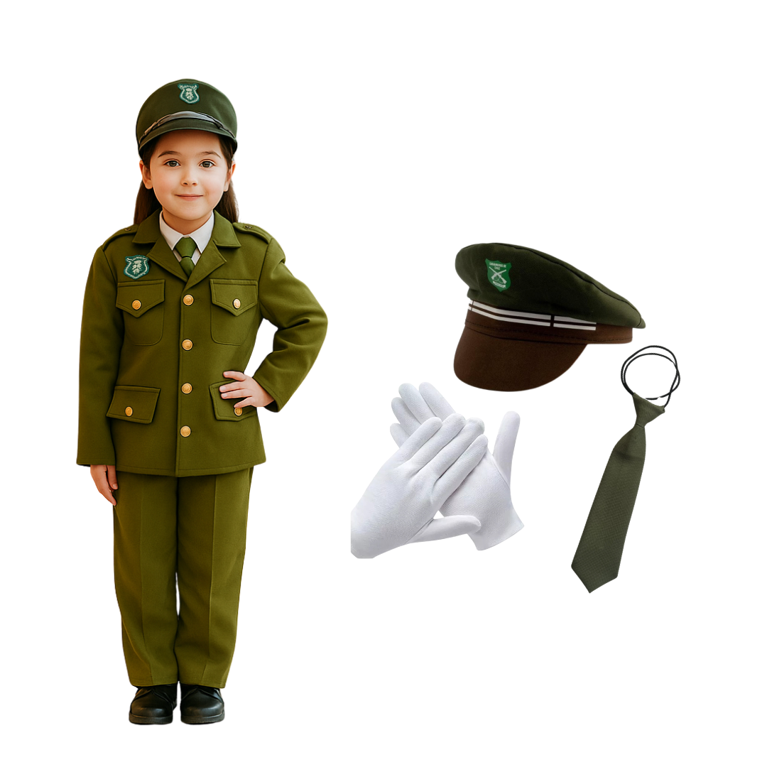 Traje Carabinero Unisex para Niña