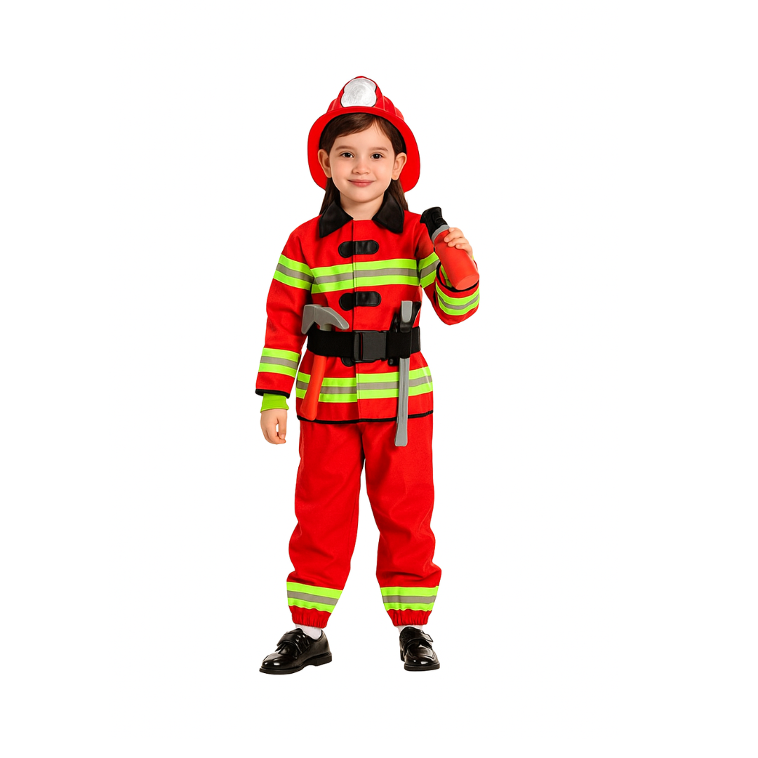 Disfraz De Bombero Para Niña Con Casco