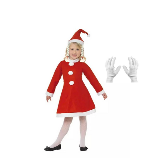 Disfraz Señora Claus/ Vieja Pascuera Niña