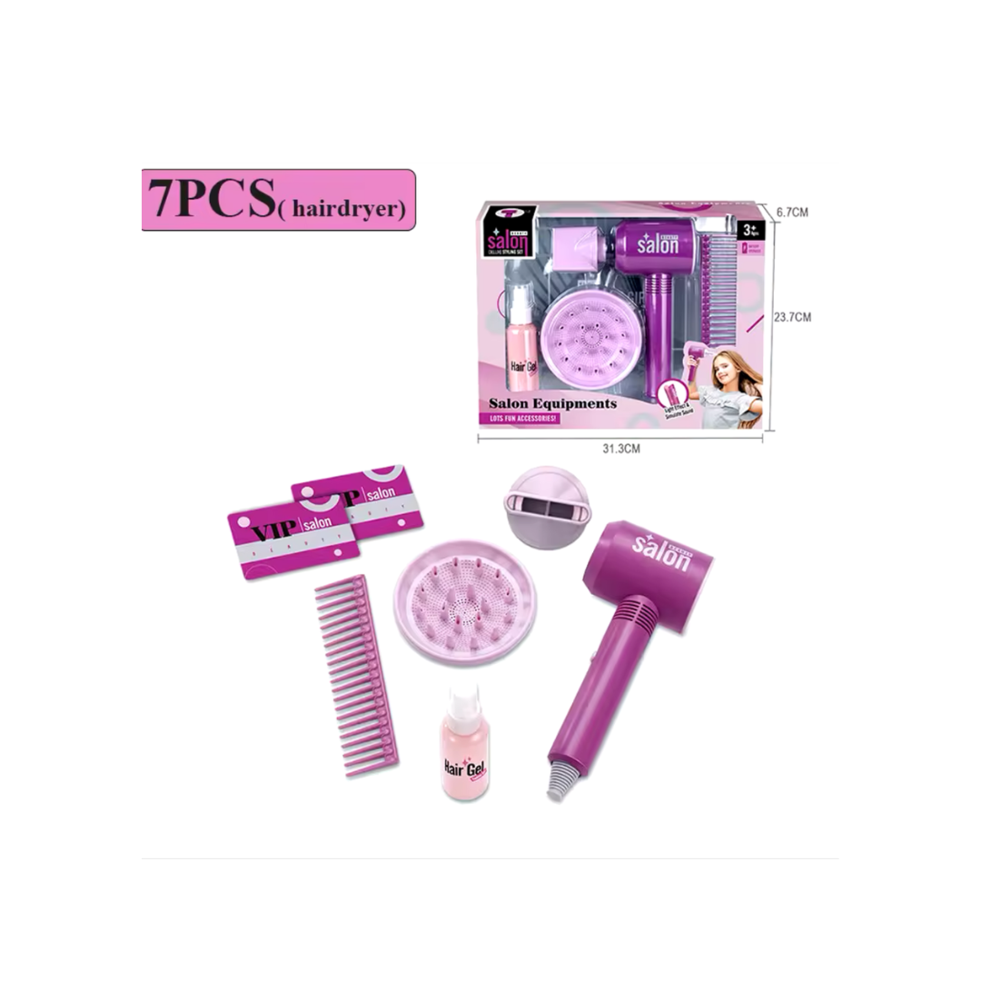 Set Peluqueria Maquillaje Juguete Niñas Violeta