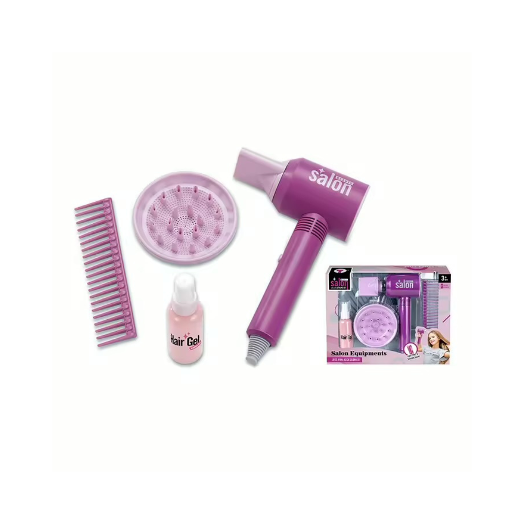 Set Peluqueria Maquillaje Juguete Niñas Violeta