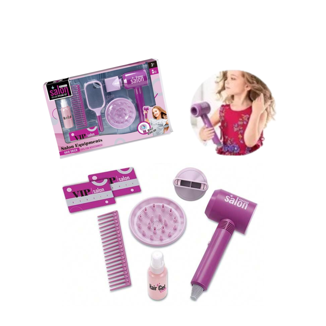 Set Peluqueria Maquillaje Juguete Niñas Violeta