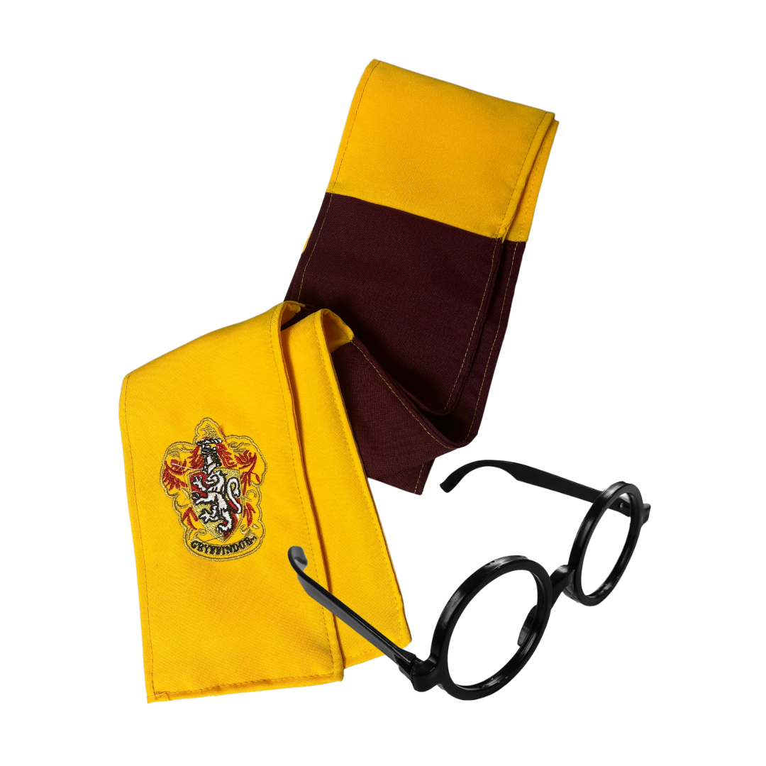 Bufanda Harry Potter Gryffindor+lentes+varita