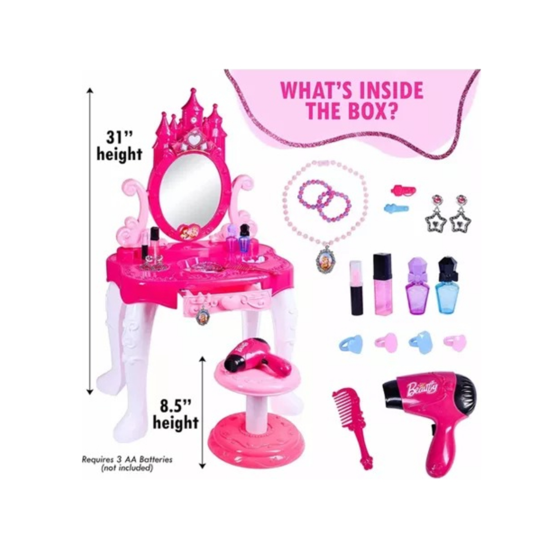 Tocador De Maquillaje Con Luz Y Sonido Juguete Para Niñas