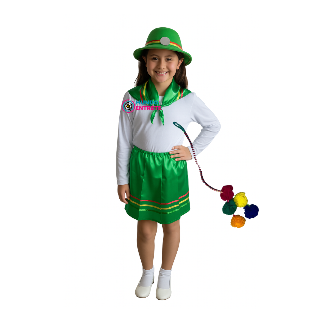 Traje Nortino Infantil  Niña + Pompón