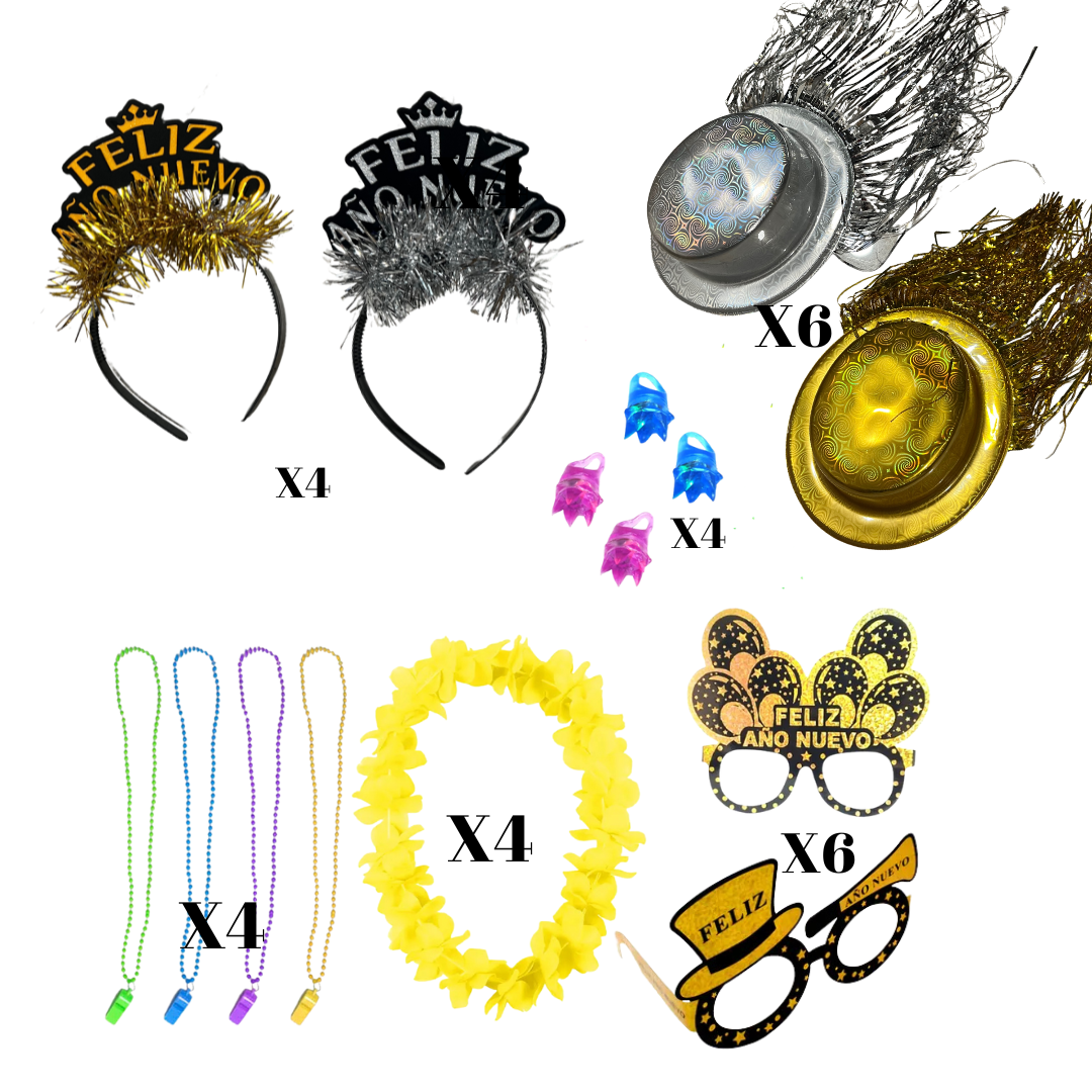 Pack 16 Personas Cotillón Año Nuevo Fiestas