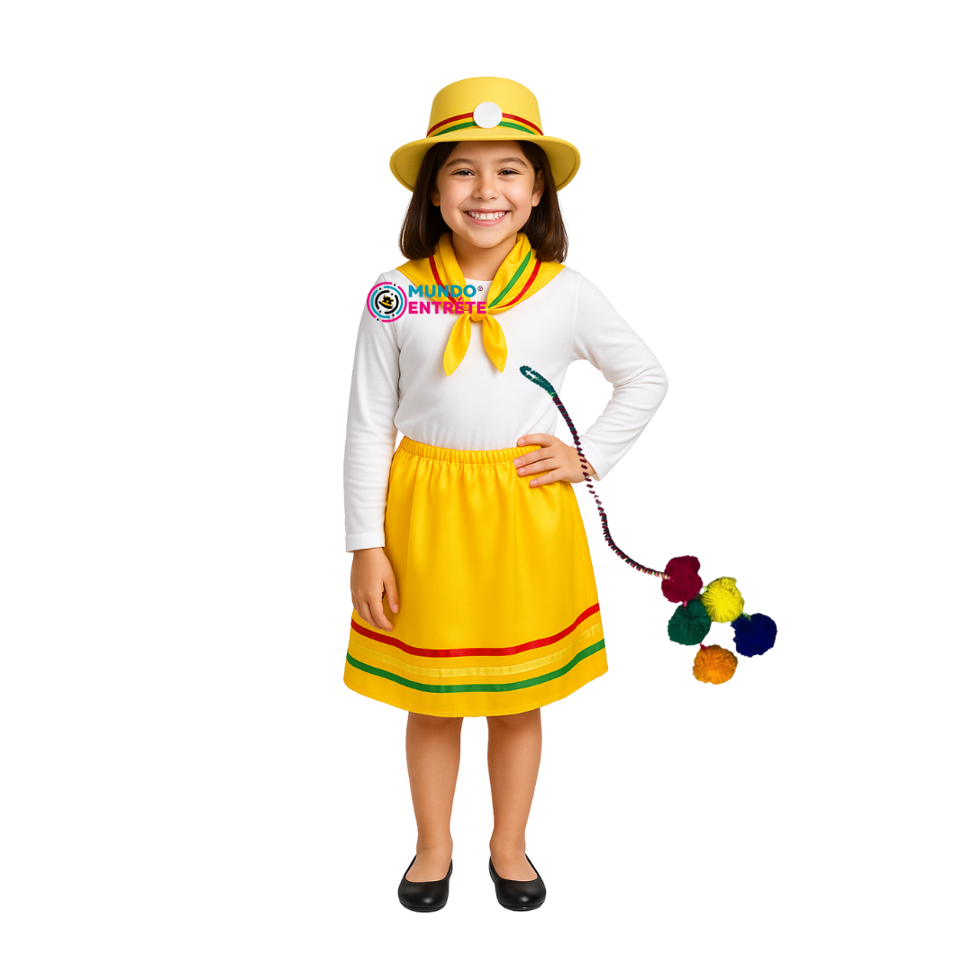 Traje Nortino Infantil  Niña + Pompón