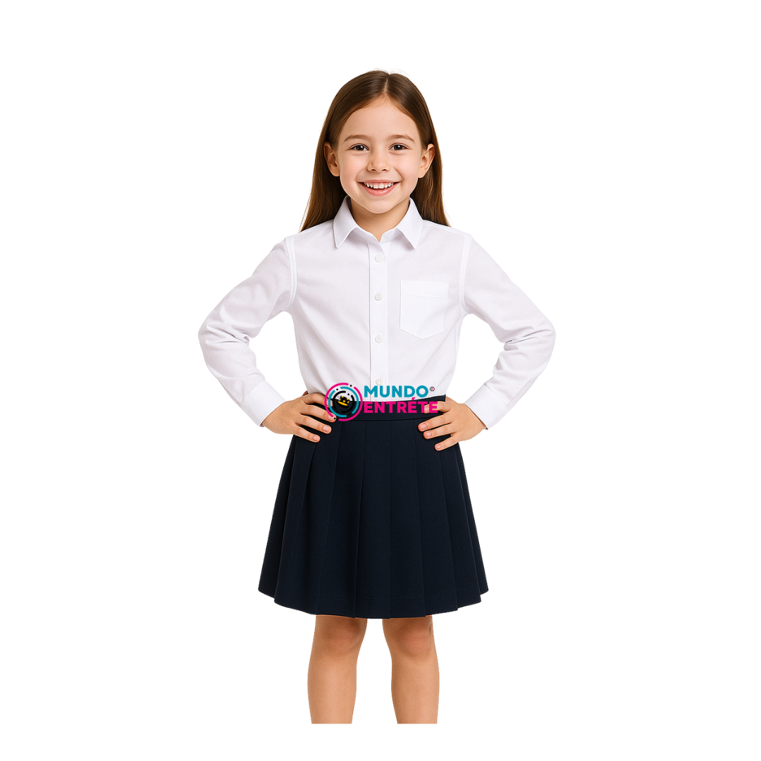 Blusa Colegio Niña Clásica Blanca