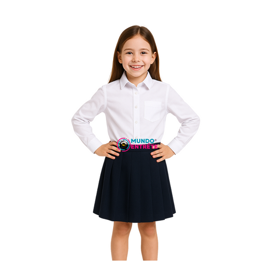 Blusa Colegio Niña Clásica Blanca