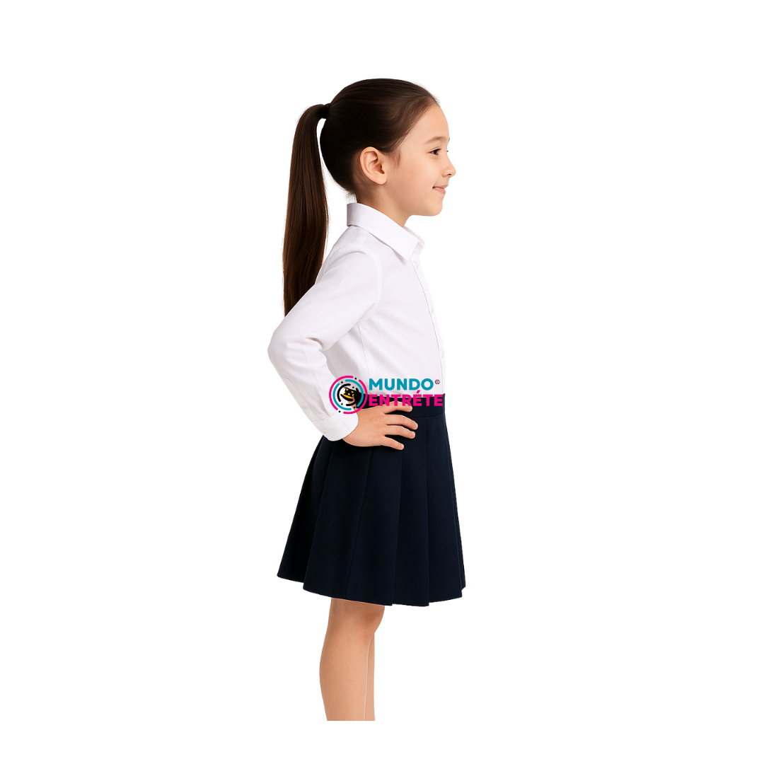 Blusa Colegio Niña Clásica Blanca