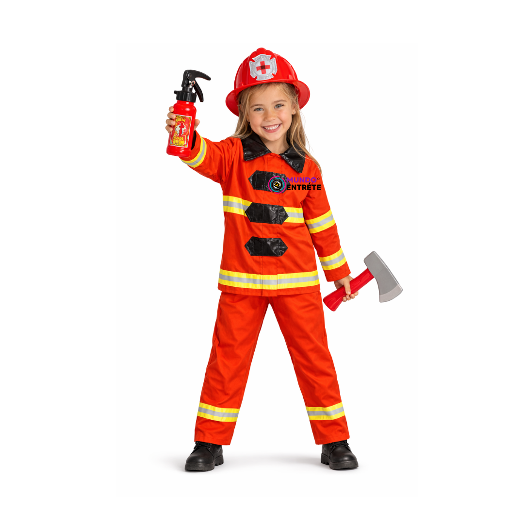 Disfraz De Bombero NIÑA Con Casco