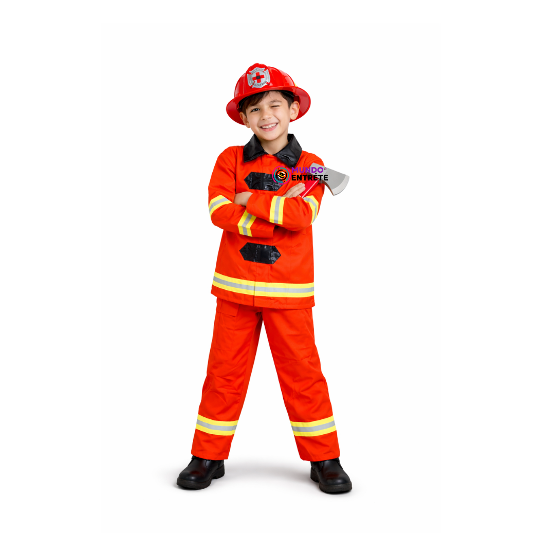 Disfraz De Bombero Para Niño Con Casco