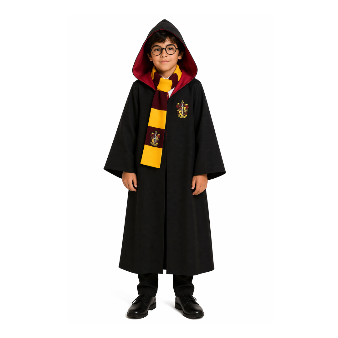 Disfraz Harry Potter + Bufanda+lentes con Insignia para Niños