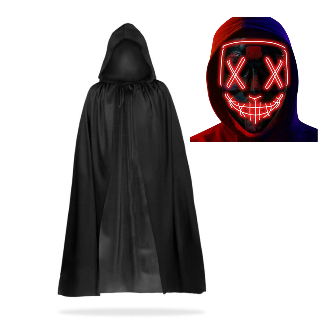 Disfraz The Purge Mascara Led + Capa Halloween