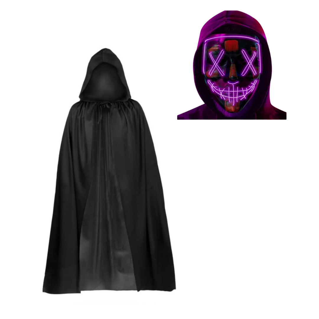 Disfraz The Purge Mascara Led + Capa Halloween
