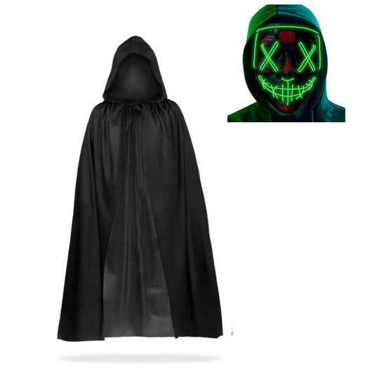 Disfraz The Purge Mascara Led + Capa Halloween