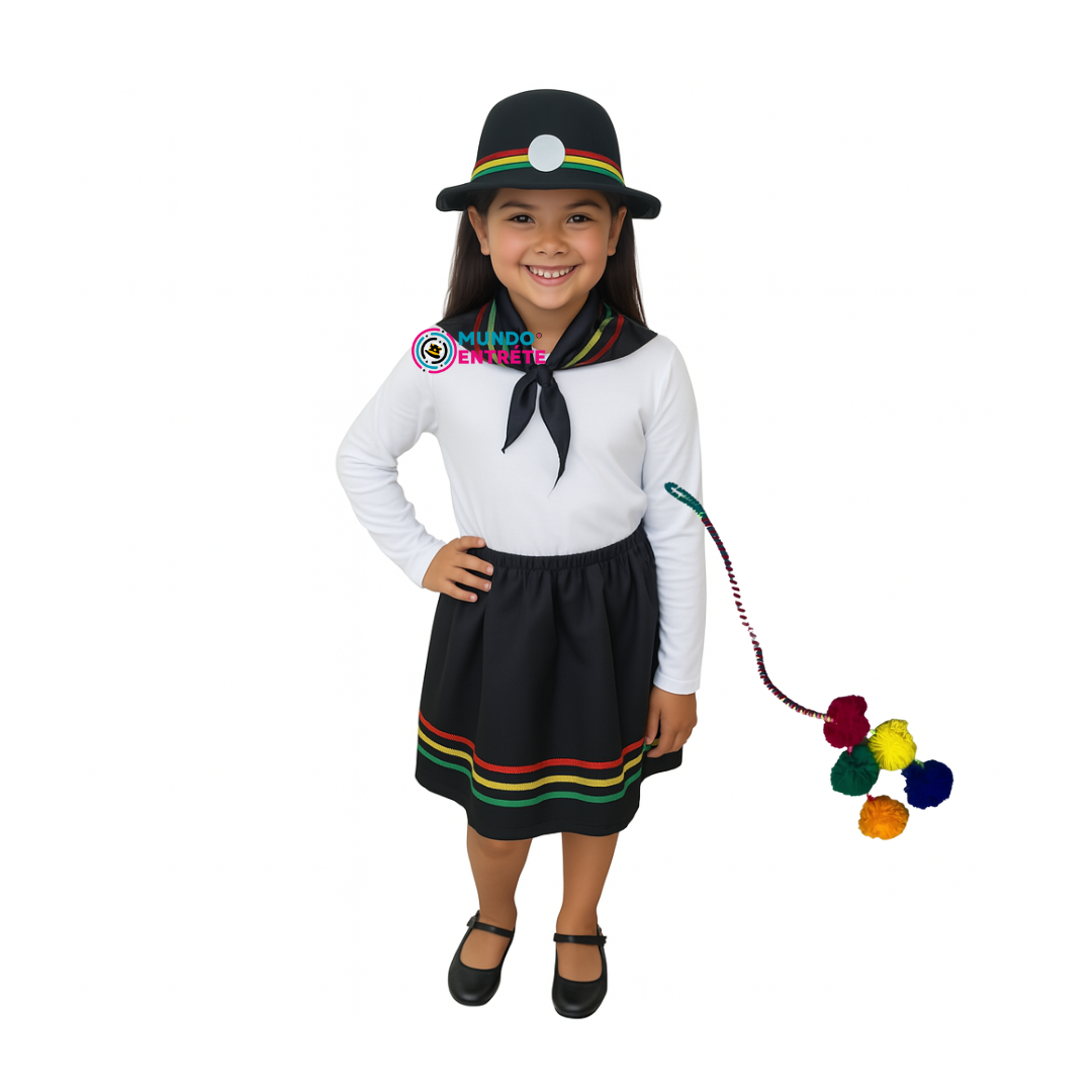 Traje Nortino Infantil  Niña + Pompón