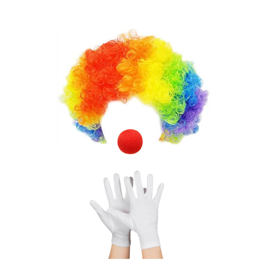 Peluca De Payaso Con Nariz