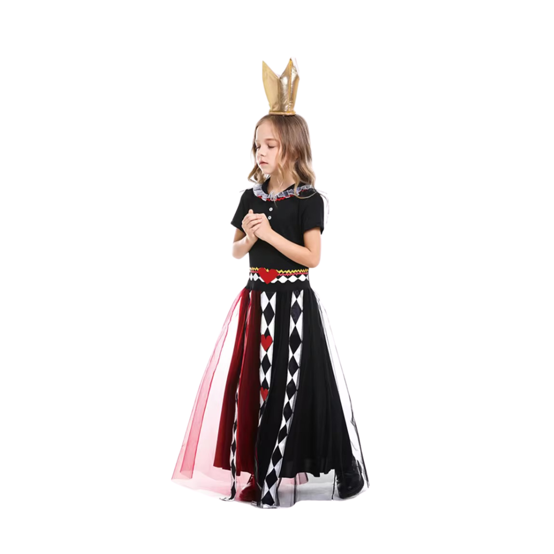 Disfraz de Reina de corazones para Niña