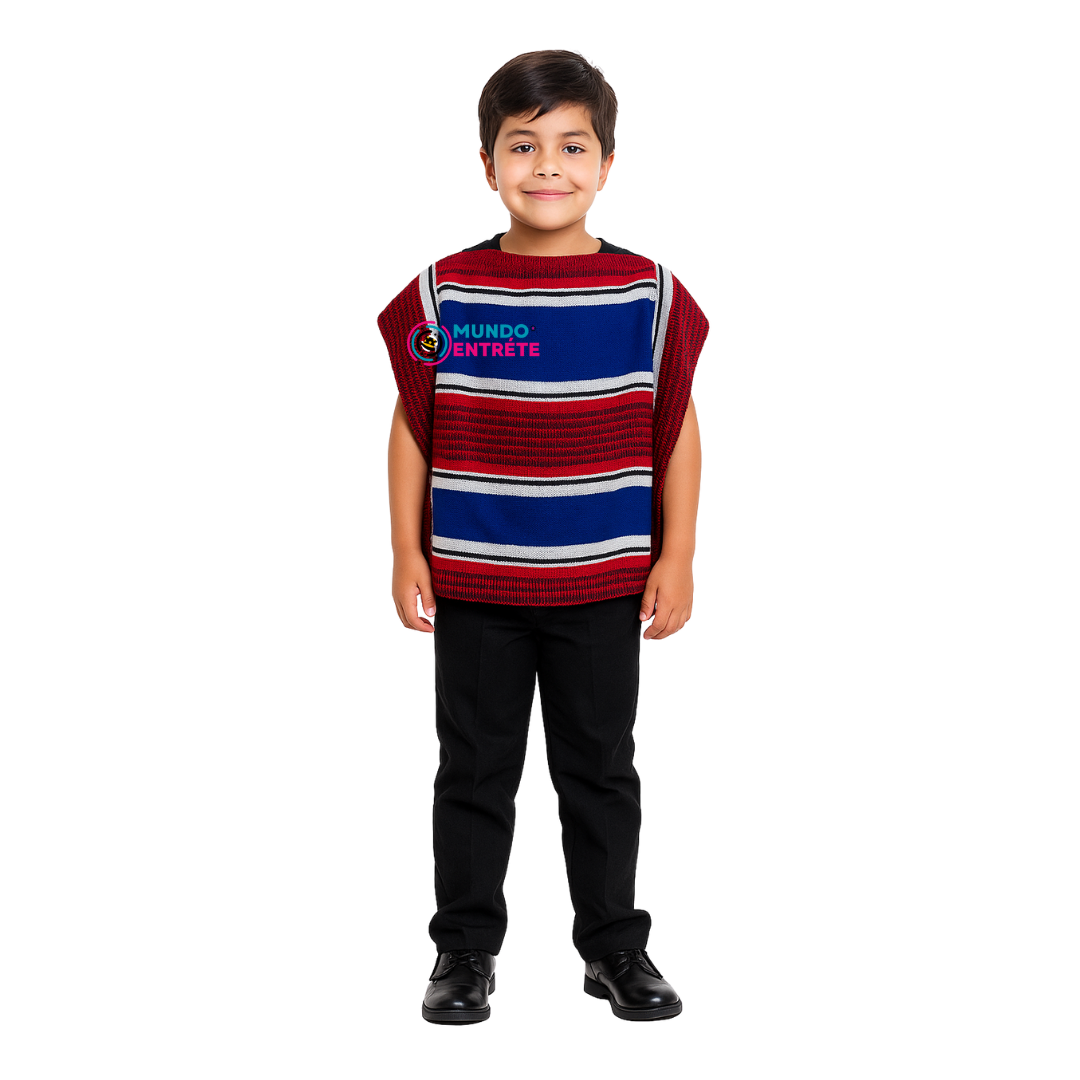 Manta Poncho Niño Huaso Cueca Fiestas Patrias