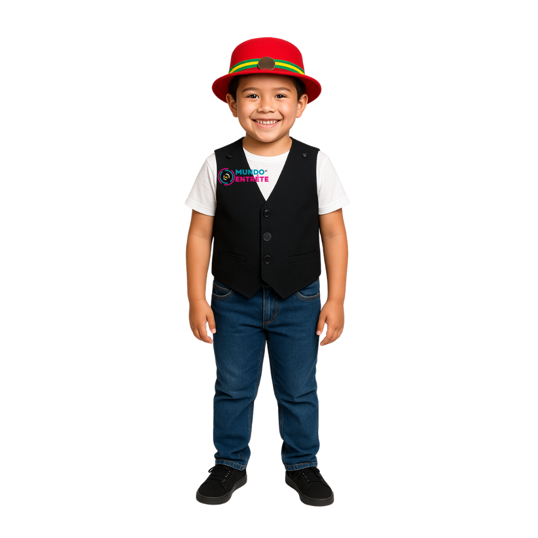 Nortino Vestimenta Para Niño Chaleco + Sombrero