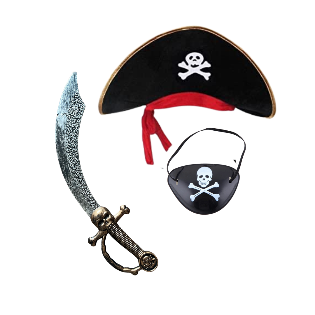 Set De Pirata Accesorios Disfraz Gorro, Espada Y Parche