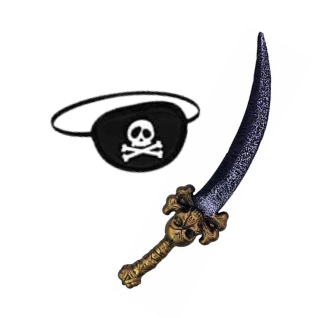 Set Espada Pirata + Parche Disfraz Halloween