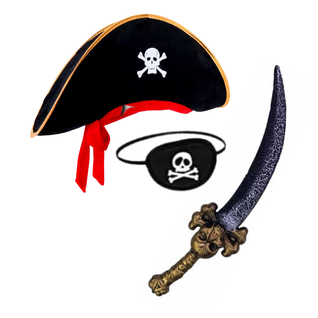 Set De Pirata Accesorios Disfraz Gorro, Espada Y Parche