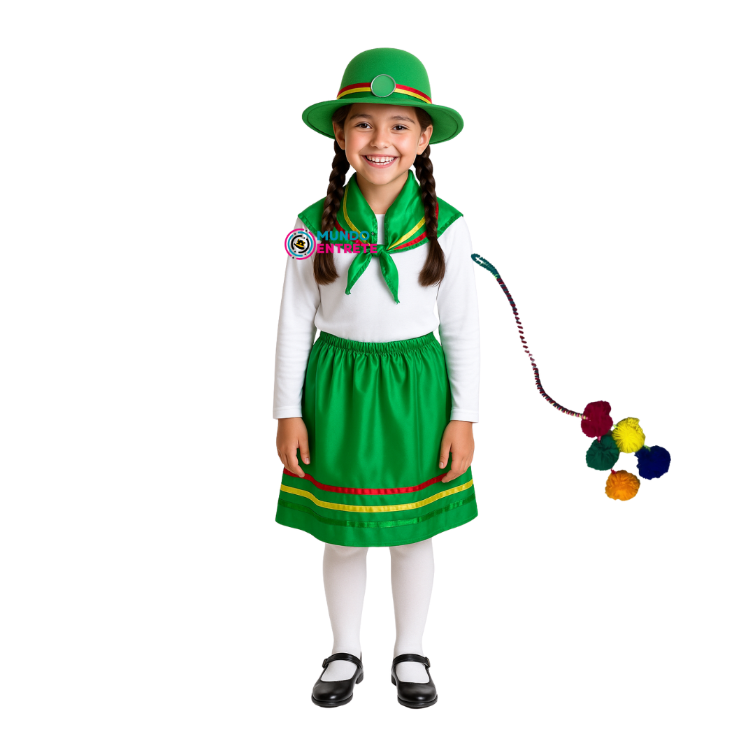 Traje Nortino Infantil  Niña + Pompón